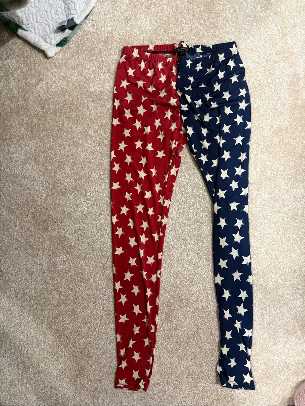 See You Monday Red & Navy Star-Print Leggings